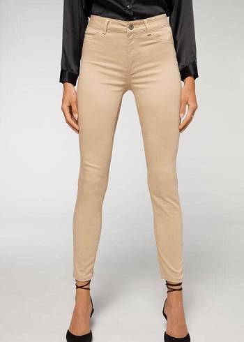 Beige Calzedonia Push-up and soft touch Women's Jeans | USA2606YU