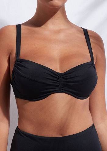 Black Calzedonia Balconette Indonesia Women's Bikini Tops | USA1664EX