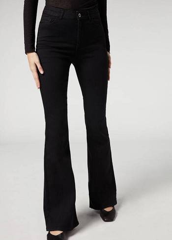 Black Calzedonia Flared Women's Jeans | USA2594KI