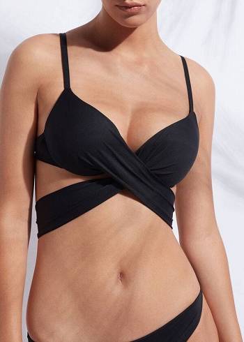 Black Calzedonia Graduated Push-Up Indonesia Women's Bikini Tops | USA1753FM