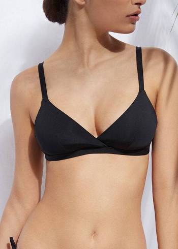 Black Calzedonia Padded Triangle Indonesia Eco rosa Women's Bikini Tops | USA1920NB