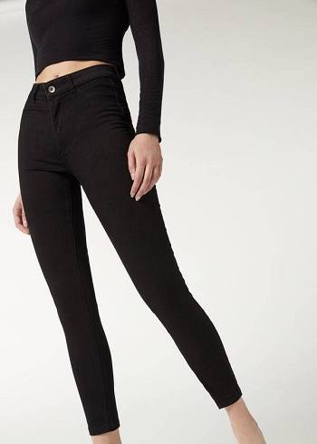 Black Calzedonia Push-up and soft touch Women's Jeans | USA2608RW