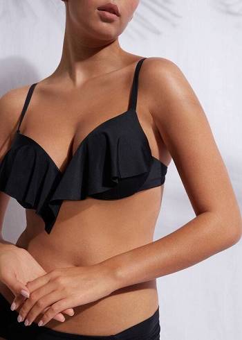 Black Calzedonia Super Padded Push Up Indonesia Eco cobey Women's Bikini Tops | USA1976EX