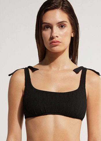 Black Calzedonia Tank Mykonos Women's Bikini Tops | USA1983PQ