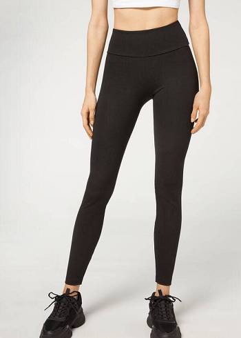 Black Calzedonia Total Shaper Women's Leggings | USA2704YU