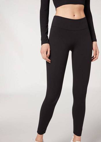 Black Calzedonia Ultra Light Active Women's Leggings | USA2706RW