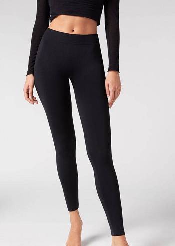 Black Calzedonia Ultra-Opaque Microfiber Women's Leggings | USA2709QZ