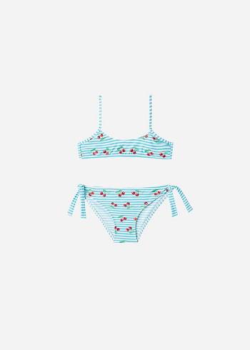 Blue Calzedonia Cherry Two-Piece Ariel Kids' Swimsuits | USA3037QZ