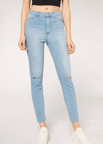 Blue Calzedonia High-Waist Skinny Women's Jeans | USA2603OR