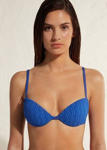 Blue Calzedonia Padded Push-Up Mykonos Women's Bikini Tops | USA1869MA