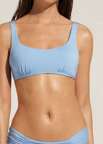 Blue Calzedonia Tank Style Indonesia Eco Women's Bikini Tops | USA1992LH