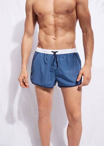 Blue / White Calzedonia Venice Beach Men's Swim Trunks | USA2911SO