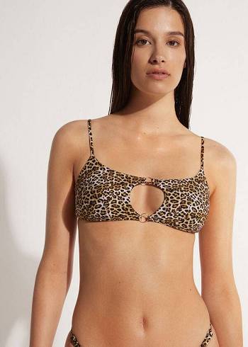 Brown / Black Calzedonia Tank Malindi Women's Bikini Tops | USA1982OR