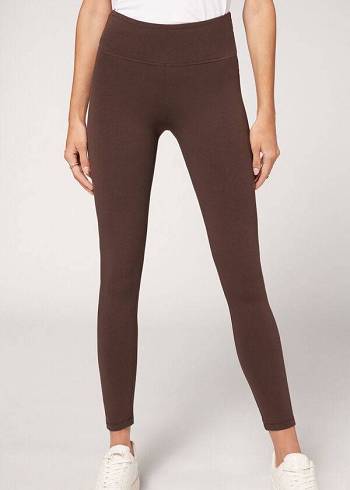 Brown Calzedonia Cotton Women's Leggings | USA2640NB