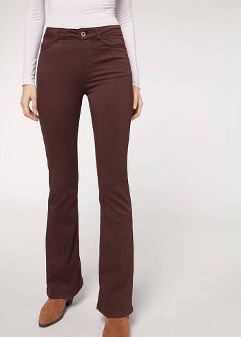 Brown Calzedonia Flared Women's Jeans | USA2596HK