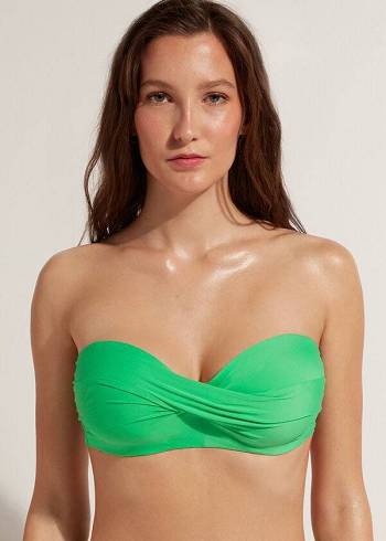 Green Calzedonia Padded Bandeau Indonesia Eco cobey Women's Bikini Tops | USA1799IS