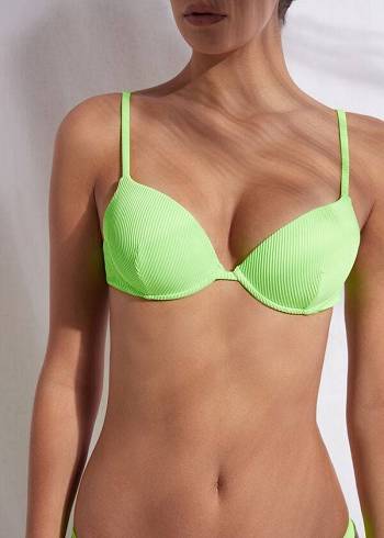 Green Calzedonia Padded Push-up New York Women's Bikini Tops | USA1872EX