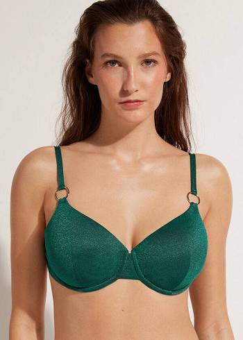 Green Calzedonia Push Up Hollywood Women's Bikini Tops | USA1944VD