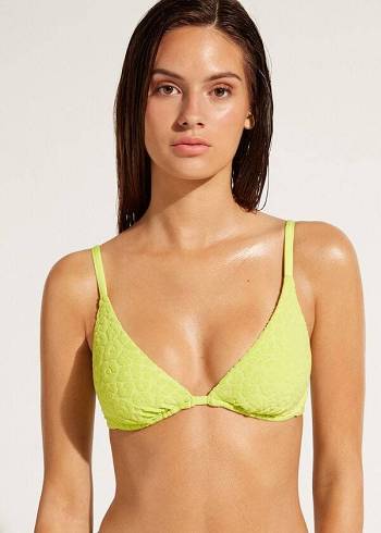 Green Calzedonia Removable Padding Push Up Bangkok Women's Bikini Tops | USA1956OR