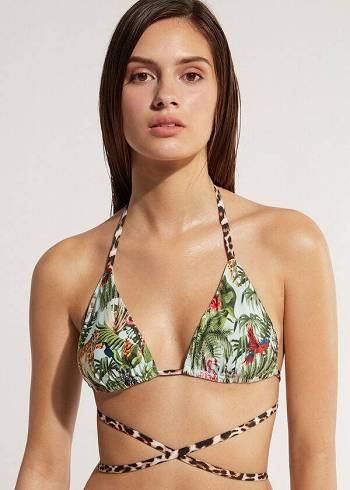 Green Calzedonia Triangle String Nairobi Eco Women's Bikini Tops | USA2056TV