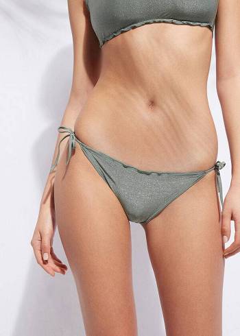 Grey Calzedonia Brazilian String Formentera Women's Bikini Bottoms | USA1331IS