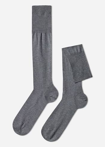 Grey Calzedonia Lisle Thread Men's Long Socks | USA2763JJ