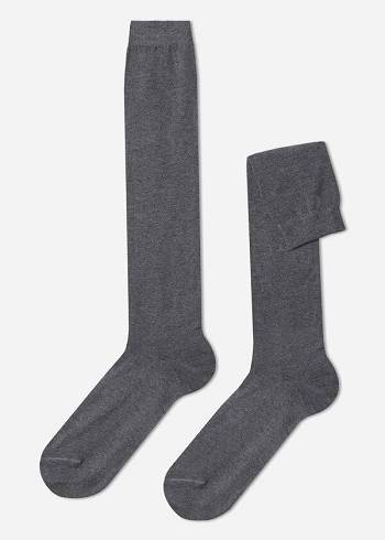 Grey Calzedonia Warm Cotton Men's Long Socks | USA2783HK