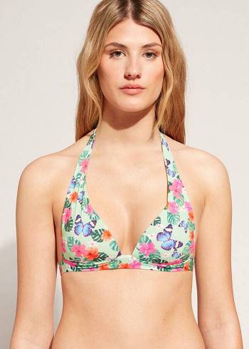 Multicolor Calzedonia Graduated Padded Triangle Malibu Women's Bikini Tops | USA1743RW