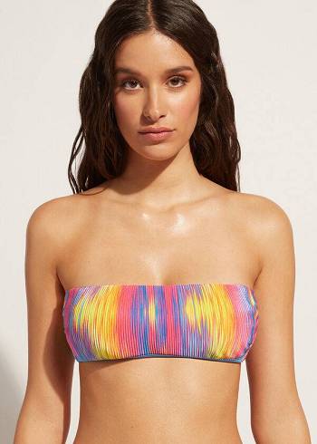 Multicolor Calzedonia Padded Bandeau Maiorca Women's Bikini Tops | USA1814VD