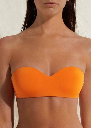 Orange Calzedonia Padded Bandeau Indonesia Eco Women's Bikini Tops | USA1792QZ