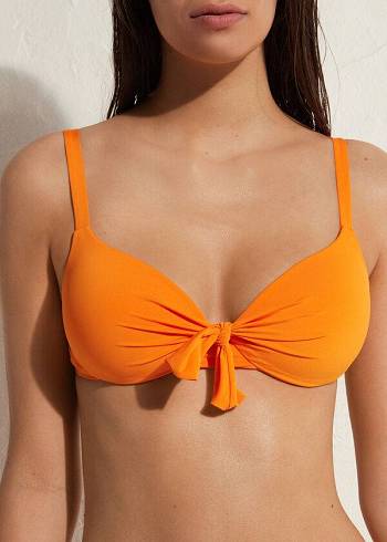 Orange Calzedonia Padded Push Up Indonesia Eco Sexy Women's Bikini Tops | USA1828AP