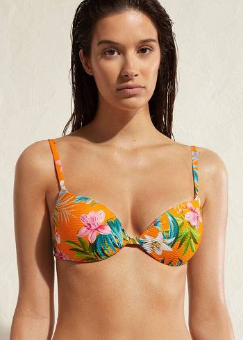 Orange Calzedonia Padded Push-Up Rio Eco Women's Bikini Tops | USA1875YU