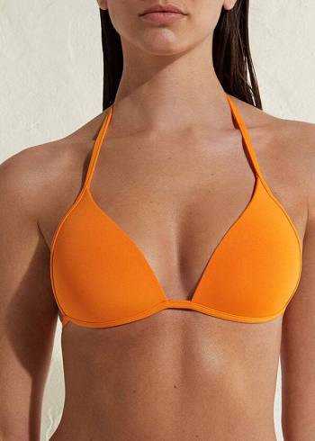 Orange Calzedonia Padded Triangle Indonesia Eco rise Women's Bikini Tops | USA1917CE