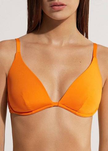 Orange Calzedonia Push Up Indonesia Eco Women's Bikini Tops | USA1949WY