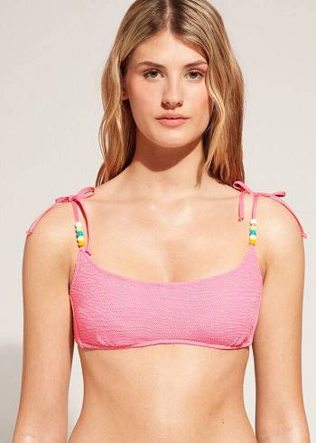 Pink Calzedonia Crinkled Tank-Style San Diego Women's Bikini Tops | USA1703HK