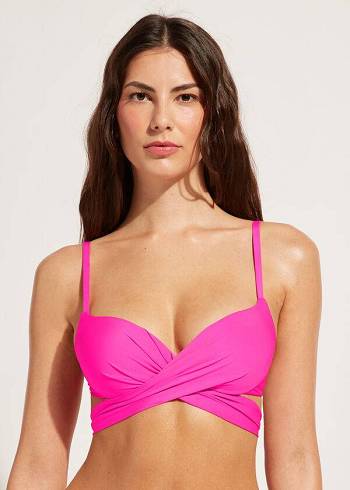 Pink Calzedonia Graduated Padded Push Up Indonesia Women's Bikini Tops | USA1722OR