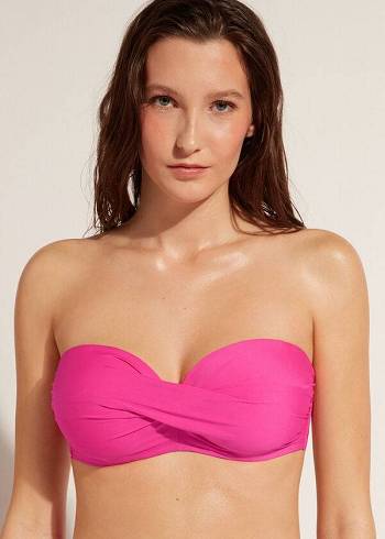 Pink Calzedonia Padded Bandeau Indonesia Eco cobey Women's Bikini Tops | USA1800OR