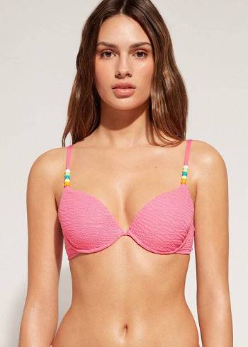 Pink Calzedonia Padded Push-Up San Diego Women's Bikini Tops | USA1877IS