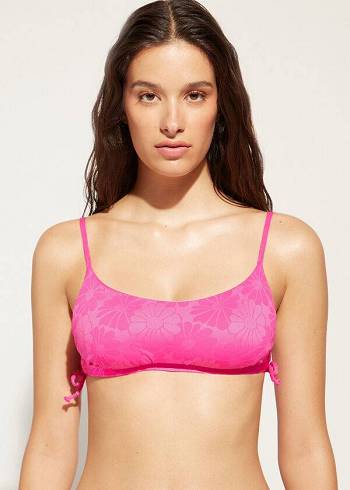 Pink Calzedonia Padded Tank-Style Antibes Women's Bikini Tops | USA1883FM