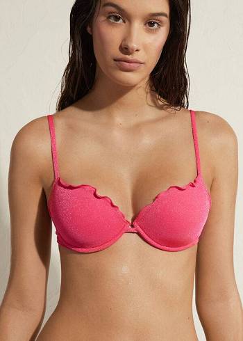 Pink Calzedonia Push Up Formentera Women's Bikini Tops | USA1941ZG