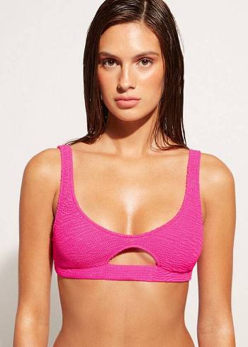 Pink Calzedonia Tank-style Cut Out Miami Women's Bikini Tops | USA2006UT