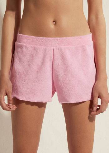 Pink Calzedonia Terrycloth Shorts Women's Cover Ups | USA2151CE