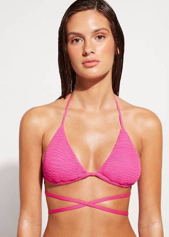 Pink Calzedonia Triangle Slide String Miami Women's Bikini Tops | USA2020XF