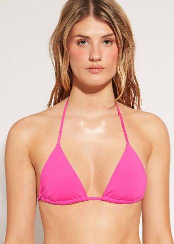 Pink Calzedonia Triangle String Indonesia Eco rosa Women's Bikini Tops | USA2044LH