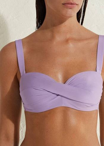 Purple Calzedonia Padded Bandeau Indonesia Women's Bikini Tops | USA1790NB