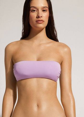 Purple Calzedonia Padded Bandeau Indonesia Eco Strapless Women's Bikini Tops | USA1808JJ