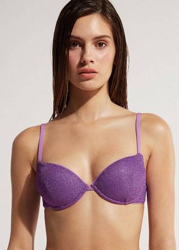 Purple Calzedonia Padded Push-Up Las Vegas Women's Bikini Tops | USA1858GL