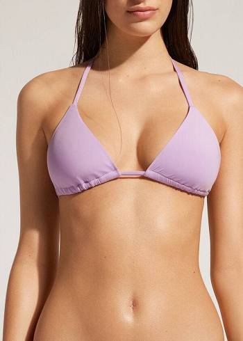 Purple Calzedonia Triangle String Indonesia Eco Women's Bikini Tops | USA2036AP