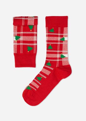 Red Calzedonia Christmas Short Men's Crew Socks | USA2800NB