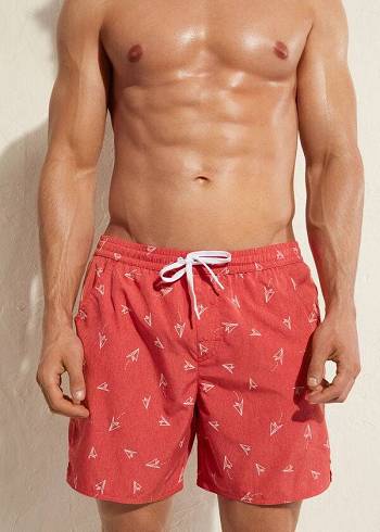 Red Calzedonia Formentera Men's Swim Trunks | USA2918TV